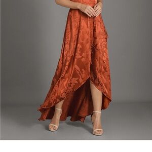 Azazie Isabella Rust Maxi Dress